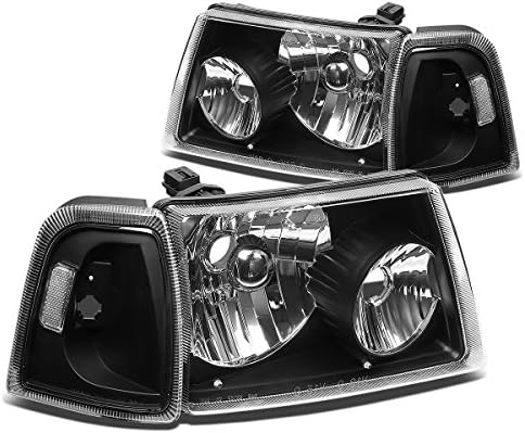 Lâmpadas de farol de canto limpo preto estilo OE Style Compatível com Ford Ranger 01-11