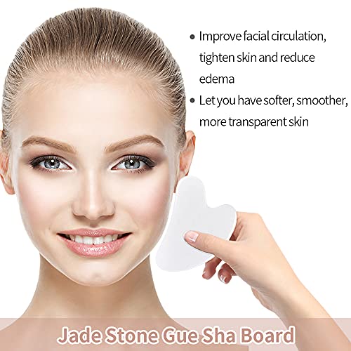 Ferramenta biee gua sha para rosto, jade natural gua sha stones, ferramenta de massagem gua sha, adequada para o rosto, pescoço, ombros, braços, pernas