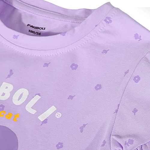 Bouclede Toddler Girls Cotton T-shirt Graphic Baby Manga curta Crewneck Camisetas Tops de verão suaves