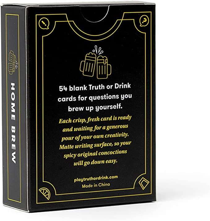 Verdade ou bebida: Home Brew By Cut-Cardards para personalizar seu jogo-Escreva suas próprias perguntas sobre o