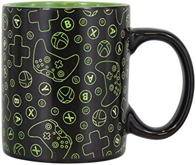 Paladone Xbox Heat Caneca Sensível Drinks Cor e Design Mágica quente Alteração de chá de chá de café, cerâmica, 300ml