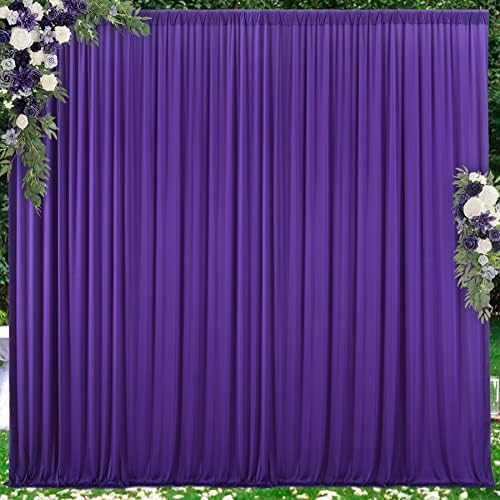 Cortinas de pano de fundo sem rugas roxas de 10ftx1010, decorações de fundo de poliéster roxo para suprimentos para festas