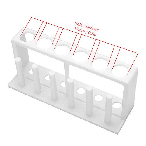 Kaufpart 6 orifícios 6 coluna plástico de teste branco suporte de tubo de suporte de suporte de laboratório