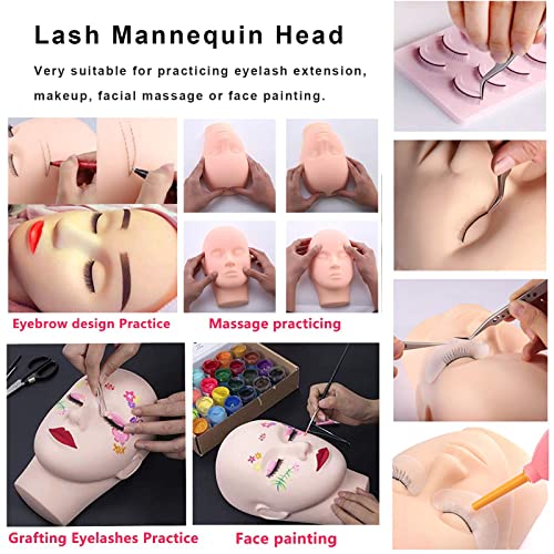 LXIANGN Lash Manequin Head, Professional Make Up Eye Lash Pratique Treinar Cabeça Manikin Cosmetologia Mannequin Doll