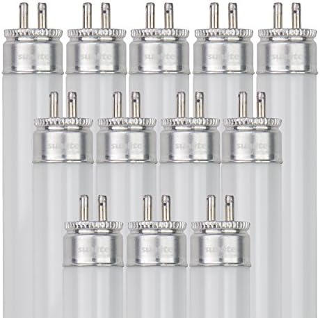 Sunlite F54T5/850/HO/12pk T5 Desempenho de alto desempenho Mini lâmpada de tubo reto de base Bi-Pin, 54W/5000K, branco macio