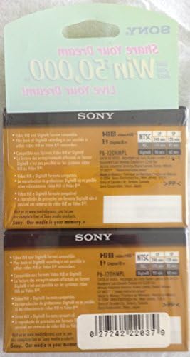 Sony Hi8 P6-120HMPL Brilliant and Sound Metal Particle Digital 8 / HI 8 - Fita única