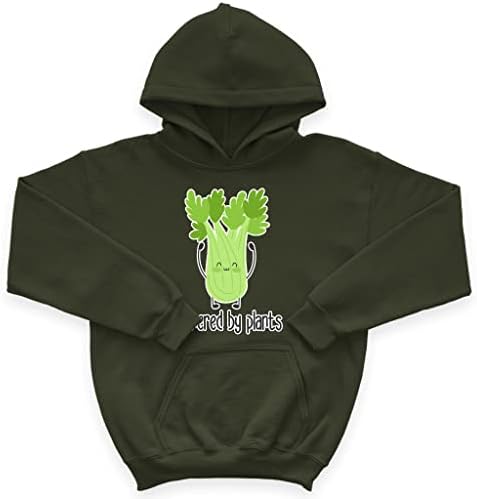 Alimentado por Plants Kids 'Sponge Fleece Hoodie - Hoodie de crianças botânicas - Citações do capuz para crianças