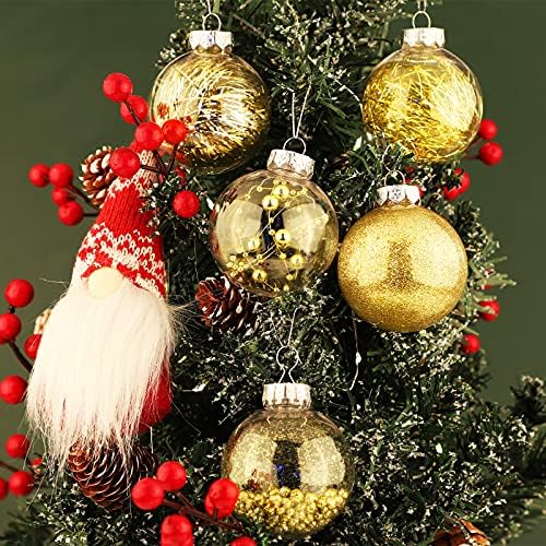 McEast 24 peças 2,76 polegadas Bolas de Natal de plástico 8 desenhos de bolas decorativas à prova de distorções Baubles