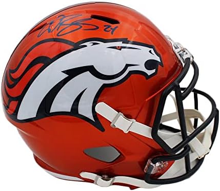 Champ Bailey assinou o capacete NFL de tamanho grande do Denver Broncos - capacetes NFL autografados