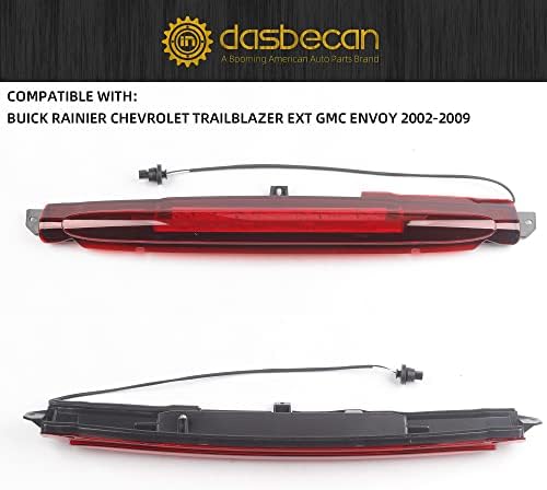 Dasbecan Red LED 3º Terceira Luz de Freio leve Montagem da lâmpada traseira Compatível com 2002-2009 Chevrolet Trailblazer