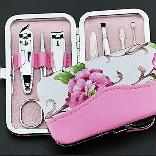 1set = 7pcs unhas cortadoras de unhas kits de grooming cuidados de caixa de tesouras de tesoura de tesoura Tweezer Knife Pick Manicure Set Ferramentas