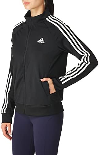 Aquecimento Essential do Adidas Womens Slim 3 Stripes Track Top