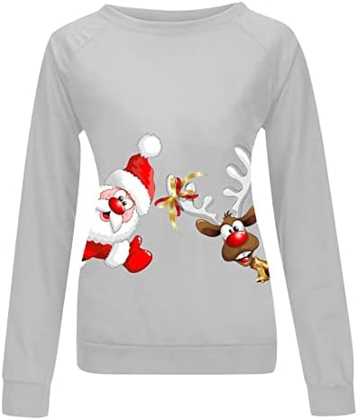 Akollsppnsy Fall Swetons para mulheres Merry Christmas Camiseta de pescoço grossa de trepadeiras femininas