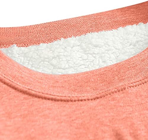 Moletom de lã forrado no inverno para mulheres, 2022 plus size suéteres de Natal de manga longa de pullover quente de manga