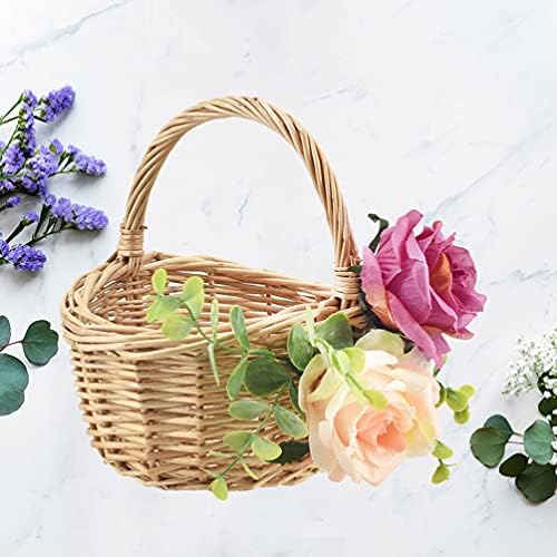 PretyZoom cesta rústica cesta de casamento cesta vintage cesto de flor cesto delicado de flor de flores cesta de flores