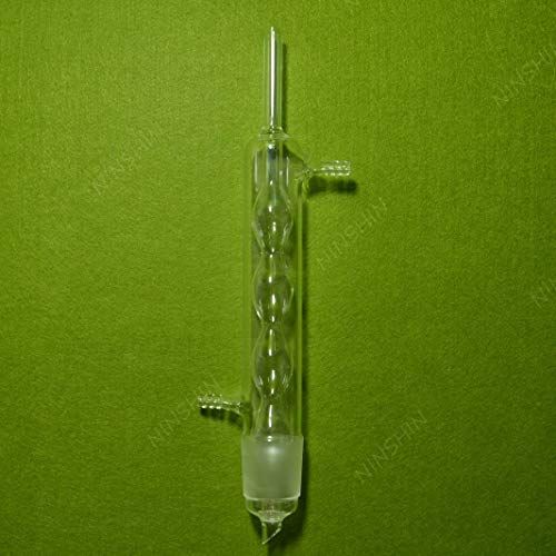 Vidro de laboratório de Nanshin, extrator de 250 ml de soxhlet com condensador, tubo de bombeamento e um frasco plano 24/29