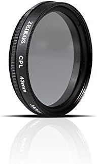 Zeikos 43mm Multi-Coated Circular Polarizer CPL Glass Filter w/ Rotating Mount For Canon Vixia HF R80, HF R82, HF R800,