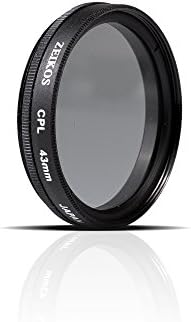 Zeikos 43mm Multi-Coated Circular Polarizer CPL Glass Filter w/ Rotating Mount For Canon Vixia HF R80, HF R82, HF R800, HF R70, HF R72, HF R700, HF R30, HF R32, HFM40, HFM52, HFM400, HFM500 Camcorder