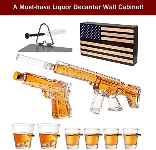 AR15 Whisky Gun Decanter Bandle Conjunto - Rifle de 1000 ml e conjunto de pistolas - Armazenamento American Bandle Box & Bullets Glass