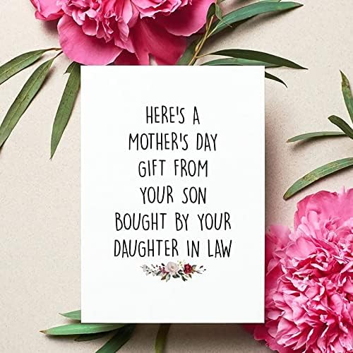Cartão Mãe Mãe do Dia das Mães, Cartão de Mãe Funnidade, De Son Card, Dia das Mães para Mãe Card, aqui está um presente de Dia das Mães