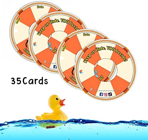 Tags de pato, etiquetas de pato de borracha de cruzeiro, cartas de jogo de pato, 35 pacote, 3 x 3 polegadas, design de
