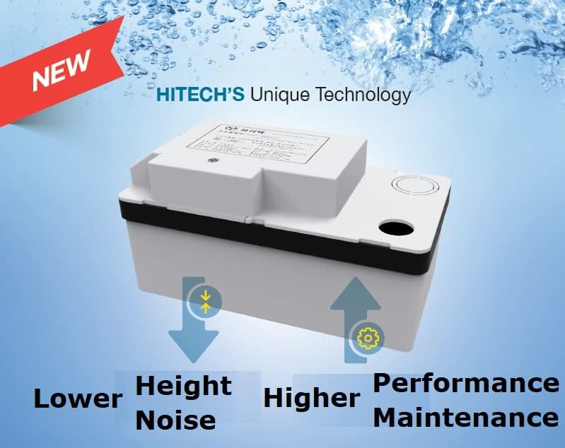 Hitech Pump Smart-33ft, 115V, 165GHP, Bomba de remoção à prova de poeira/poeira IP55, à prova d'água, de remoção de condensado