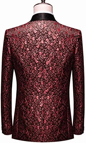 Jaqueta masculina de traje floral de trajes elegante de lapela de luxo para jantar blazer slim fit