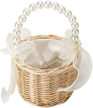 Zhuhw Wedding Bridesmaid Girl Girl Bridal Handheld Flor Basket Organizer Supplies