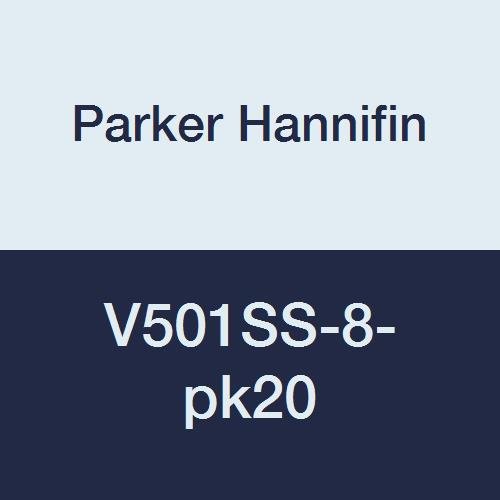 Parker Hannifin V501SS-8-PK20 Válvula de esfera industrial Veda, 2000 psi, rosca feminina de 1/2 masculino x 1/2 , aço inoxidável