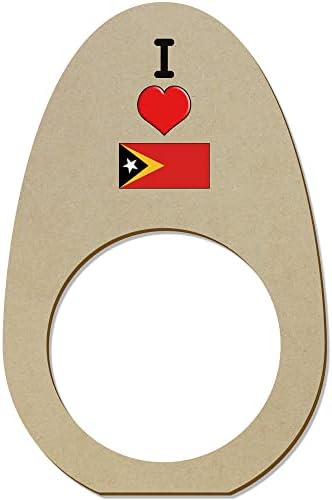 Azeeda 5 x 'I Love Timor Oriental' Ringos/suportes de guardanapo de madeira