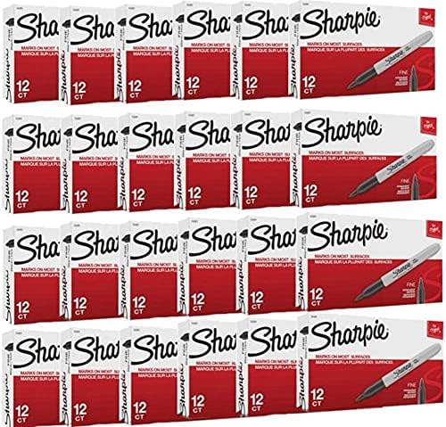 Marcadores permanentes de Sharpie, ponto fino, preto, 30051