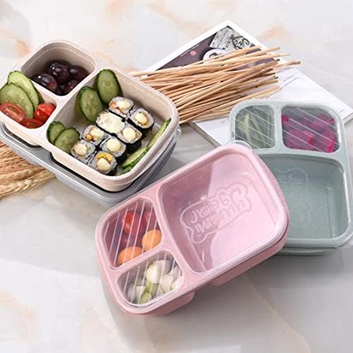 Microondas Lanch Box Wheat Straw Bento Caixa com compartimento Piquennic bento caixas de alimentos recipiente infantil