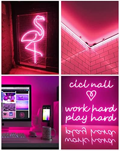 ALTITOVE PINK NEON Lights Strip for Bedroom Decor de parede Sinais de jogo de néon personalizados Sala de jogos de