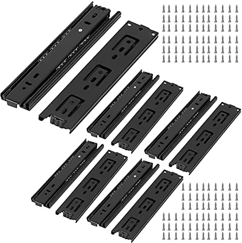 Hoigon 5 par de 10 polegadas de extensão completa slides de gaveta, slides de gaveta pesada com rolamento de esferas, lâminas laterais