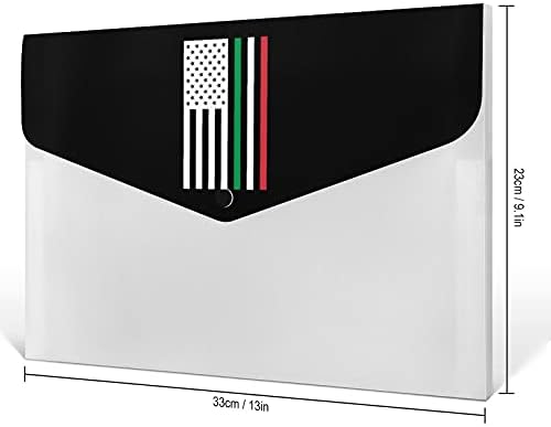 American Itália Flag File Wallet File Pasta Document Organizer Bolsa de arquivos à prova d'água para armazenamento em