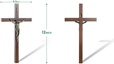 Crucifix da dccxn Crucifix, Solid Catholic Catholic Jesus Cristo Cruzes para decoração de casa - 12 polegadas