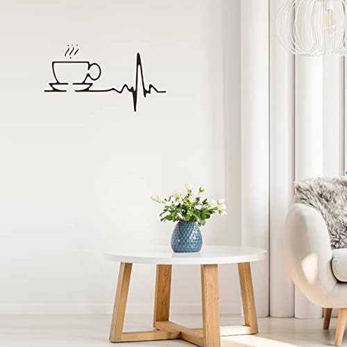 Wovawea 3 peças Coffee Cup Starters de parede Decalques de parede de cozinha Black Coffee Wall Art Decors para cafeteria em casa decoração de janela da cozinha