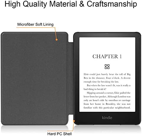 Caso para o novo Kindle Paperwhite - Capa de couro leve PU Premium com sono/despertar automático para a Kindle Paperwhite - cachorro na mochila