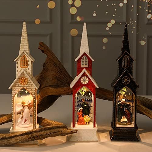 Christmas Snow Lanterna liderada Decoração de luz brilhante, LED Candle LightI para Decorações de festas de férias para mesa de mesa em casa, Para um presente de festival Decorações de Natal 1pc