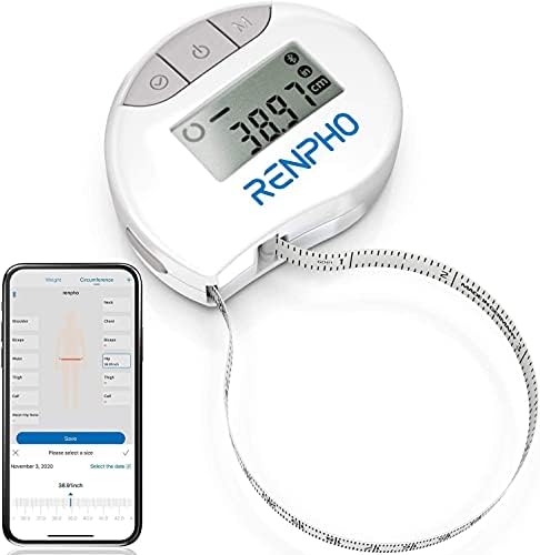 Fita inteligente Medida corpo com APP - Renpho Bluetooth Medição de fitas para medição corporal, perda de peso, ganho muscular,