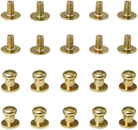 Ball Head Stud FMHXG 10set 8x5x8mm Solid Brass Ball Studs com parafuso traseiro, parafuso de botão Sam Browne, rolha