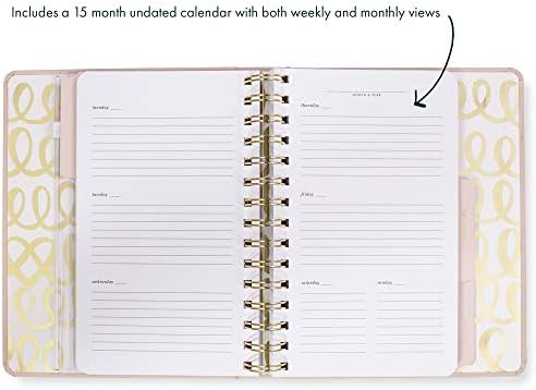 Kate Spade Nova York Organizador de Casamento Sem data Weekly and Monthly, livro de consultas de noiva, engajado