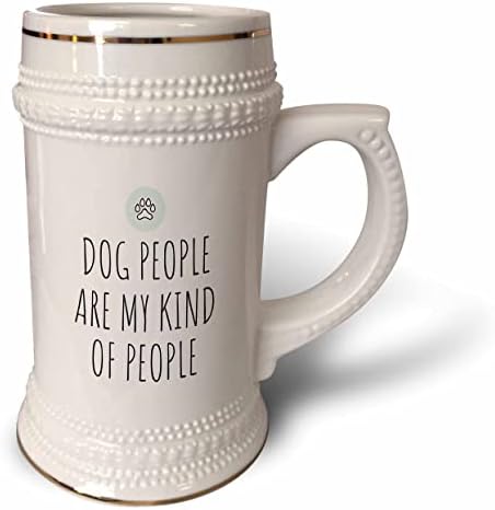 3drose Dog People são meu tipo de gente verde claro - 22oz de caneca de caça