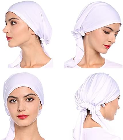 Xiaobless 3 lenços de cabeça de cabeça presa feminina embalada em gorro de quimio