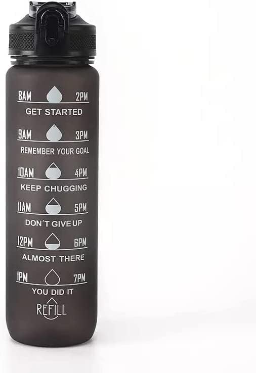 Mad selvagem, garrafa de água motivacional, garrafa de água de 32 onças, à prova de vazamentos, livre de BPA, alça de transporte,