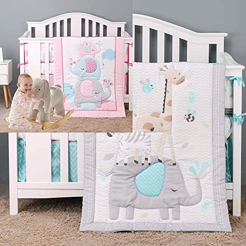 BrandReam 6pcs Elefante Baby Berkding Conjuntos de roupas de cama para meninos Conjunto