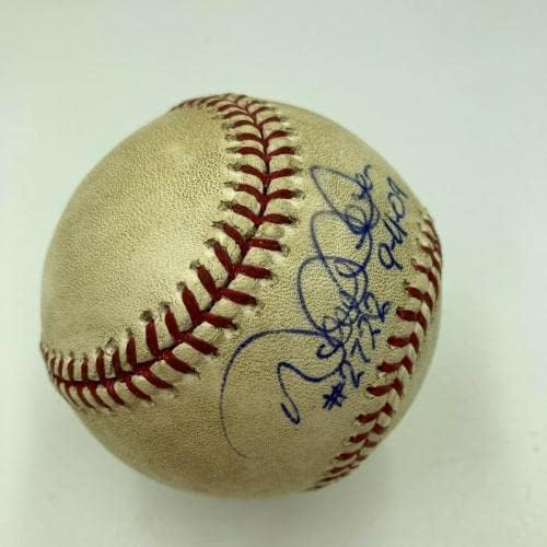 Derek Jeter atingiu #2.722 Yankees All Time Líder Assinou Game Usado Baseball PSA DNA - MLB Game autografado usado Baseballs