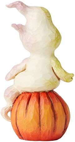Enesco Jim Shore Heartwood Creek Halloween Ghost and Pumpkin Miniature Fatuine, 3,94 polegadas, multicolor