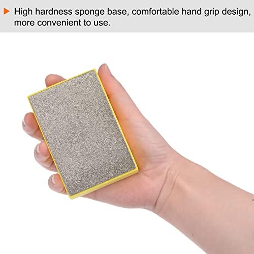 HARFINGTON 2PCS Diamond Hand Polishing Pads 100 gritos 3,54 x 2,36 Bloco de lixamento de diamante completo para moagem