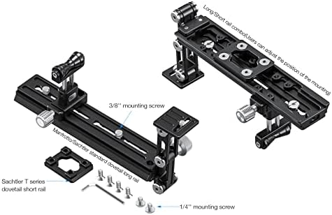 Kit Leofoto VR-220 220mm Dual Ajuste Dual Pivô Universal Long/Tele Support/QR Plate Mount Compatível com Sachtler & Manfrotto